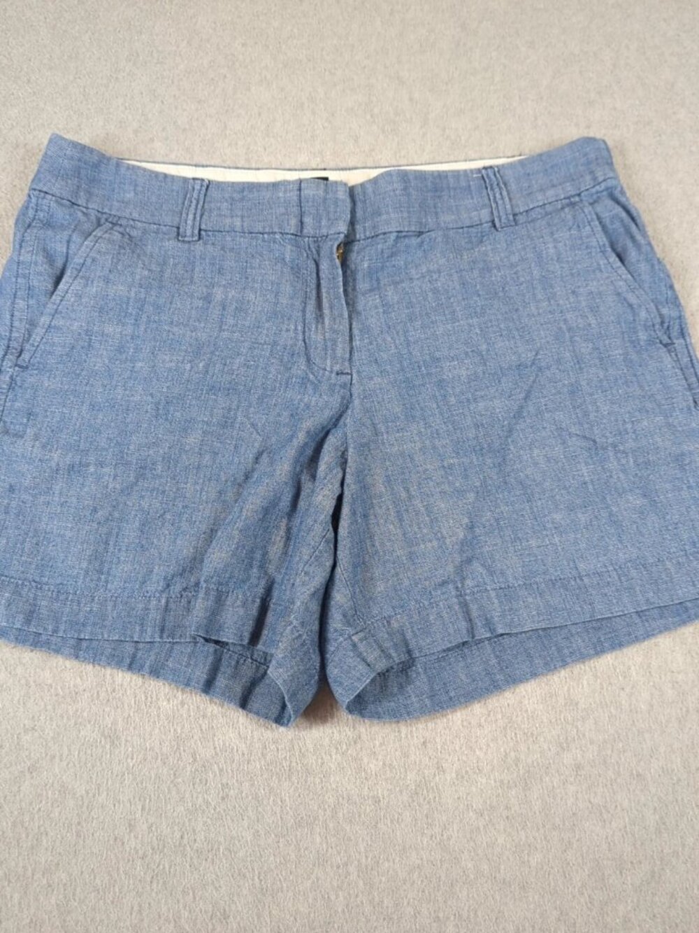 J. Crew Shorts Women's 8 Blue Chambray Lightweight Cotton Classic